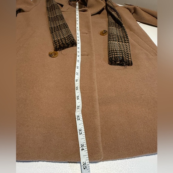 Forecaster of Boston Tan Wool Pea Coat with Scarf Size 8 - Picture 5 of 15